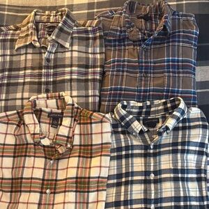 Lands' End Men's Warm Plaid Shirt Bundle Outdoors Plaid Shirts Gift for Man Set